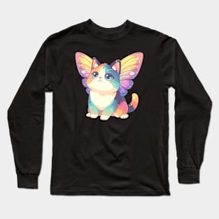 Rainbow Kawaii Cat Long Sleeve T-Shirt